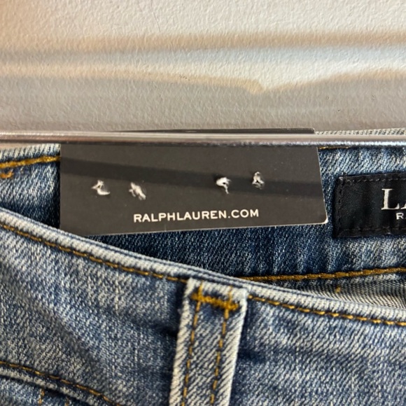 LAUREN RALPH LAUREN Black Label Sz 10 Curvy Low Rise Straight Mid-Wash Jeans NEW - Picture 4 of 10
